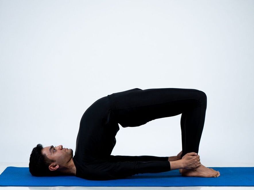 bridge pose for varicocele yoga treatment