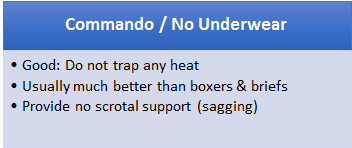 commando / no underwear