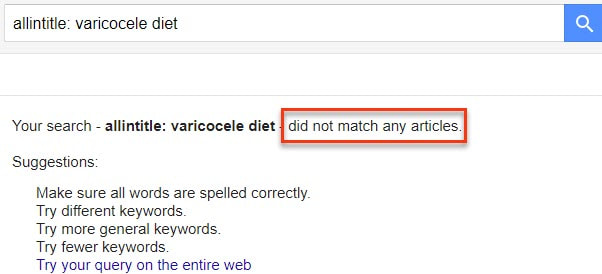 varicocele diet (google scholar)